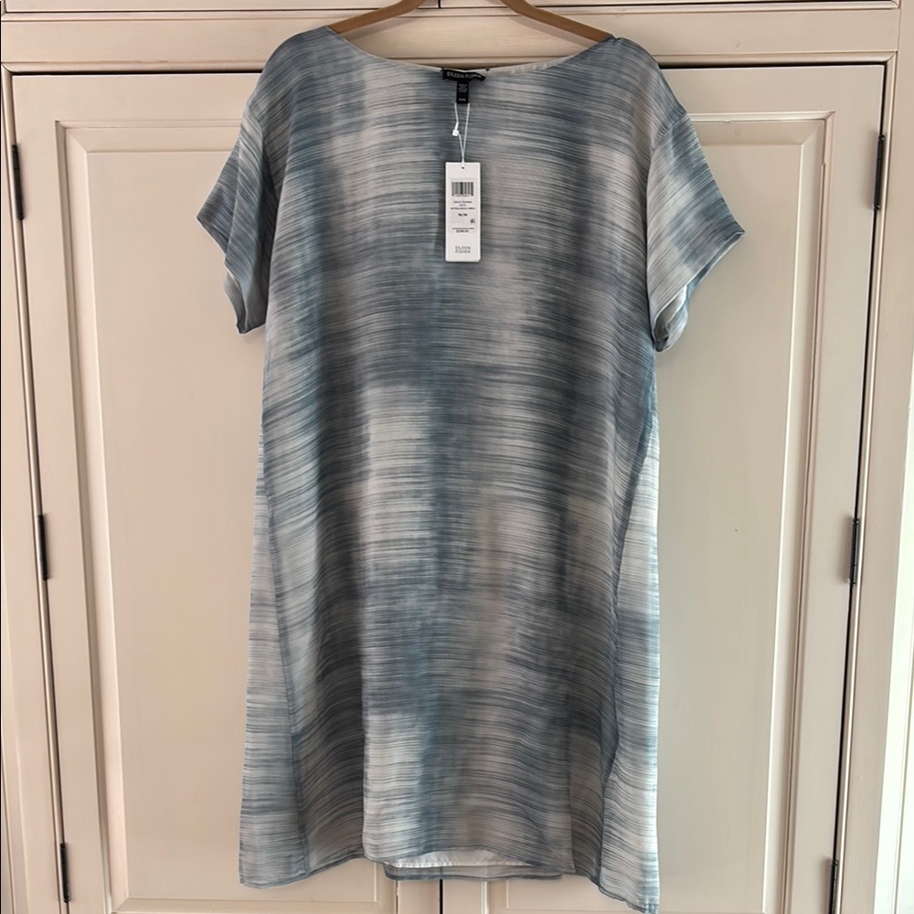 Eileen Fisher Gray Batik Dress NWT Size M